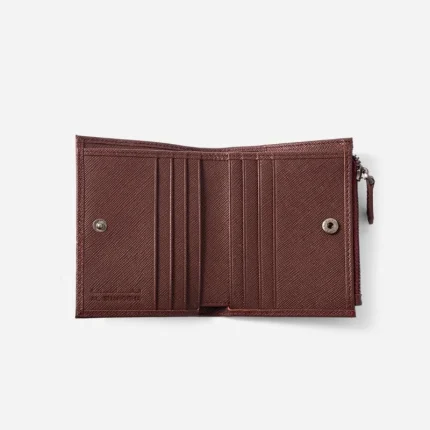 functional Multi-Slot Wallet with Zipper wine Red