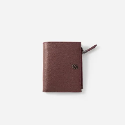 functional Multi-Slot Wallet with Zipper wine Red