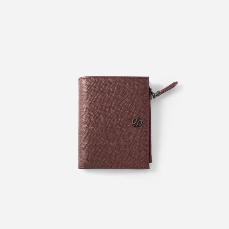 functional Multi-Slot Wallet with Zipper wine Red