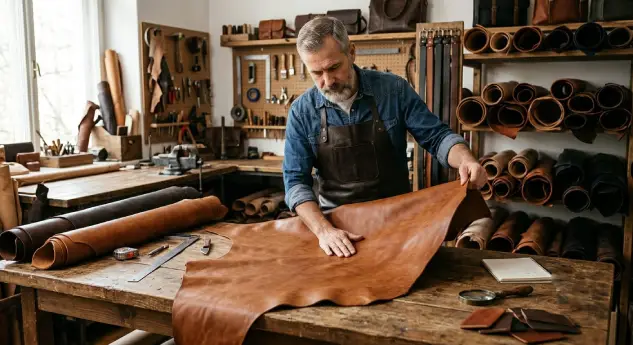 How Saffiano Leather is Made: Step 1 Selecting High-Quality Leather