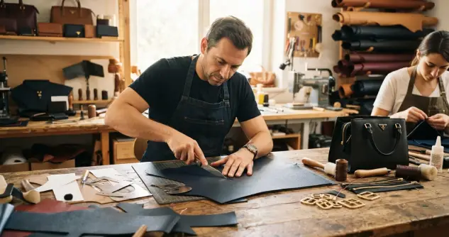 How Saffiano Leather is Made: Step 5 Cutting and Crafting Luxury Products
