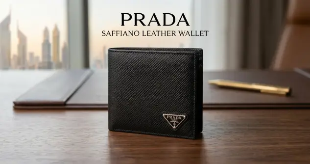 Top 10 Saffiano Leather Wallets for Men in UAE: Prada Saffiano Leather Wallet
