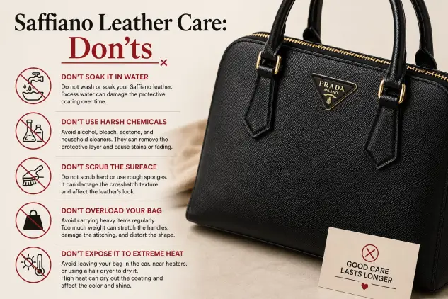 Saffiano Leather Care: Don'ts