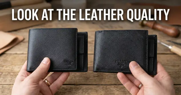 How to Spot a Fake Saffiano Leather Wallet: Look at the Leather Quality