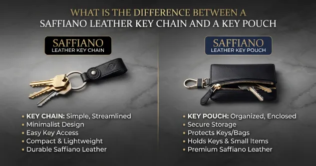 What Is the Difference Between a Saffiano Leather Key Chain and a Key Pouch?